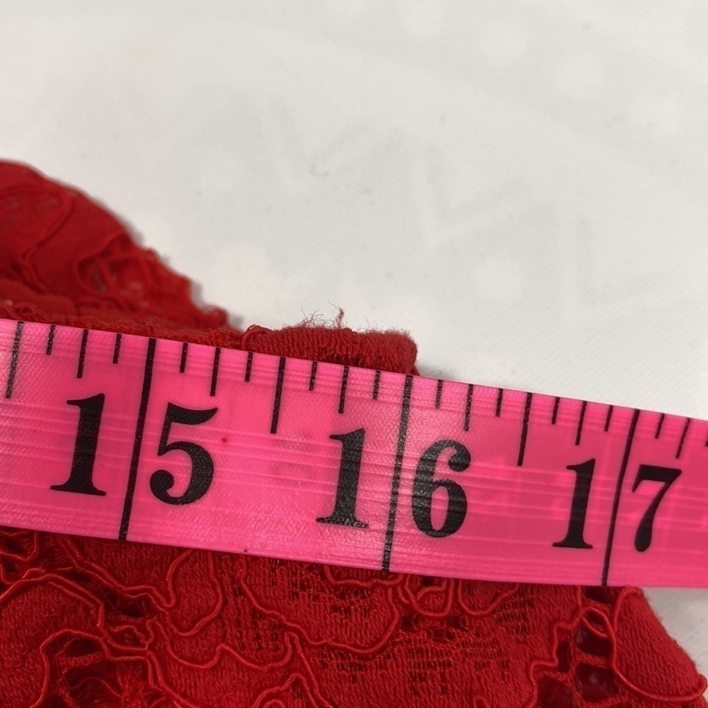 “Mine” one shoulder red lace with underlay top - Picture 8 of 9